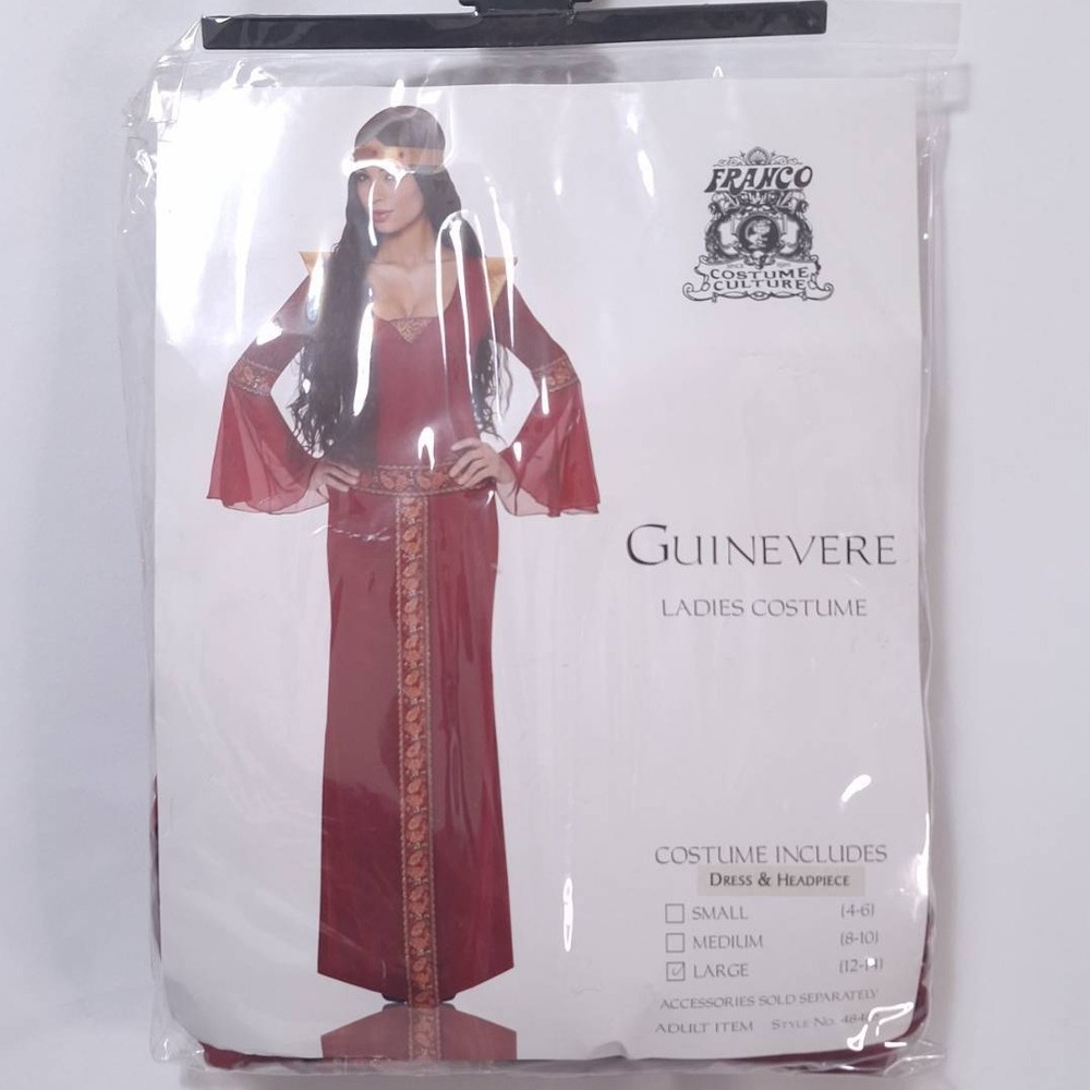 Ladies Guinevere Dress Costume Women Large 12-14 Halloween Renaissance Medieval‎